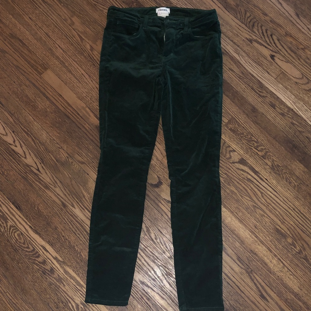 L’AGENCE Marguerite Skinny Velvet Jean color Moss size 28